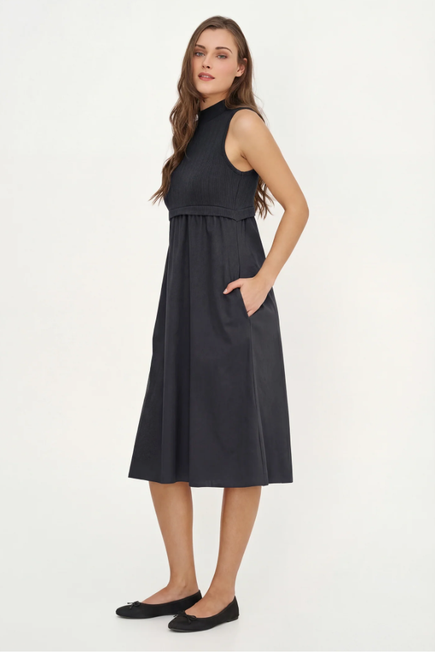 M Made in Italy Women's Knit/Woven Combo Dress 12912