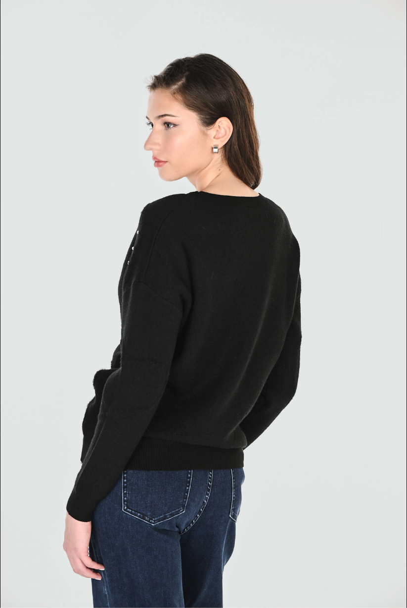 Frank Lyman Crew Neck Jewel Pullover Style 263755