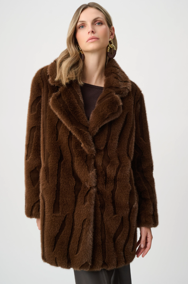 Joseph Ribkoff Faux Fur Coat Style 263916