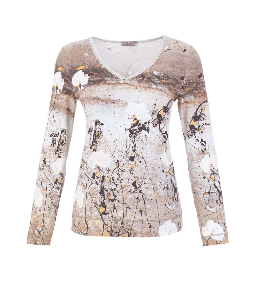 Dolcezza Knit Pullover 76600 in Beige Combo