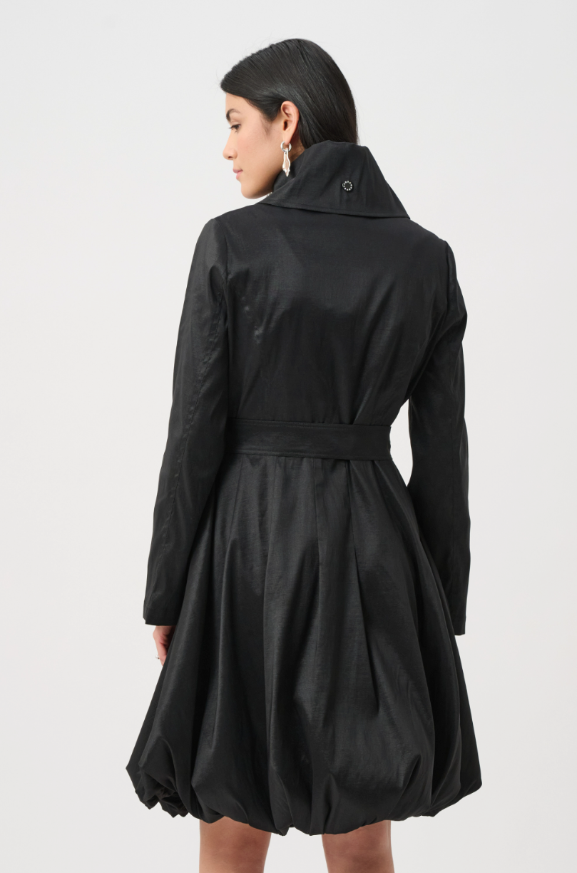 Joseph Ribkoff Stretch Taffeta Belted Fit and Flare Balloon Coat Style 263911