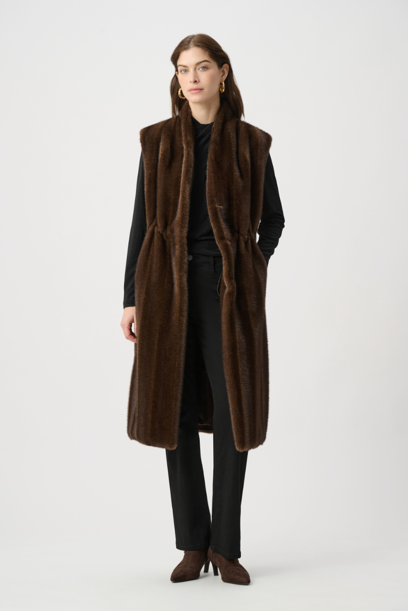 Joseph Ribkoff Straight Fit Faux Fur Vest Style 264911