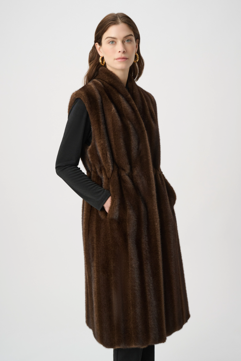 Joseph Ribkoff Straight Fit Faux Fur Vest Style 264911
