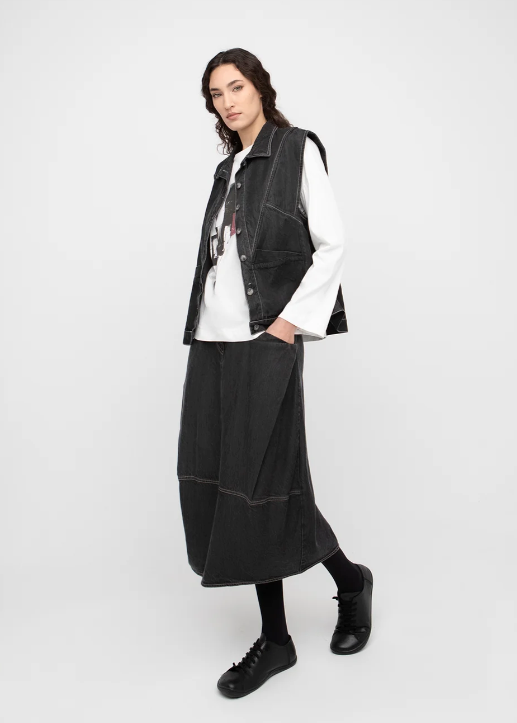 Ozai N Ku Black Denim Vest 777013