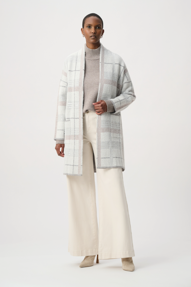 Joseph Ribkoff Plaid Casual Cardigan 264956