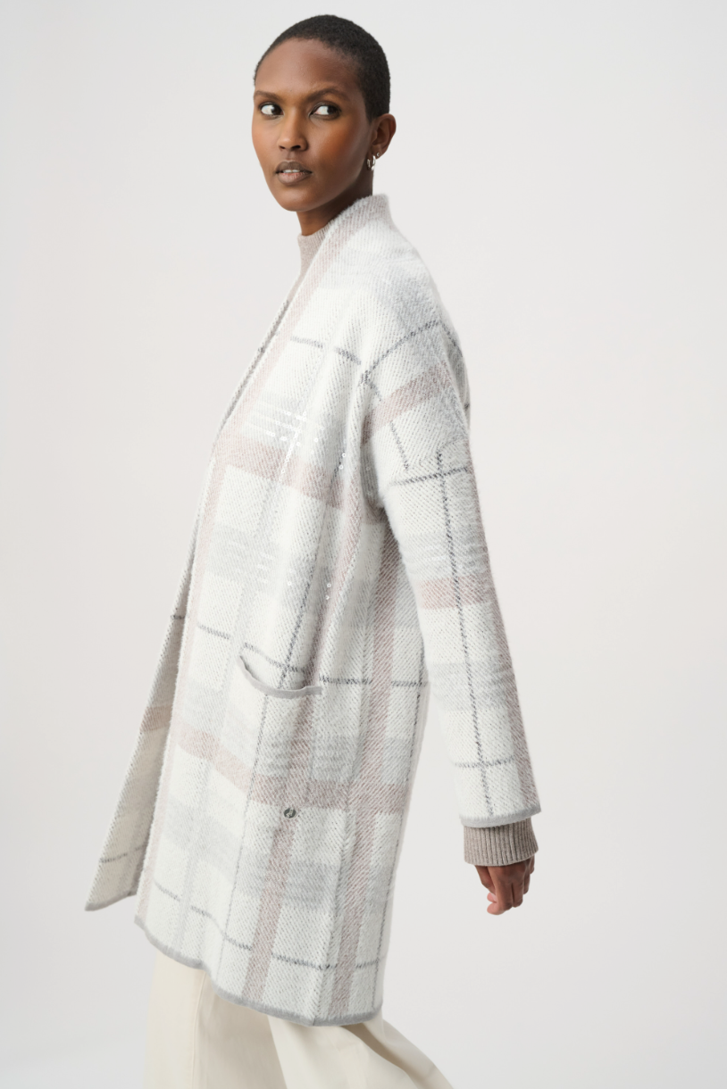 Joseph Ribkoff Plaid Casual Cardigan 264956