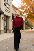 Pure Essence Colour Block Cowl Neck Top 695-8012