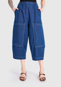 Alembika Bold Barrel Capri Pants, Denim SP707D