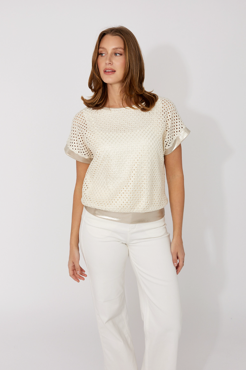 Frank Lyman Embellished Cropped Pullover Style 266283