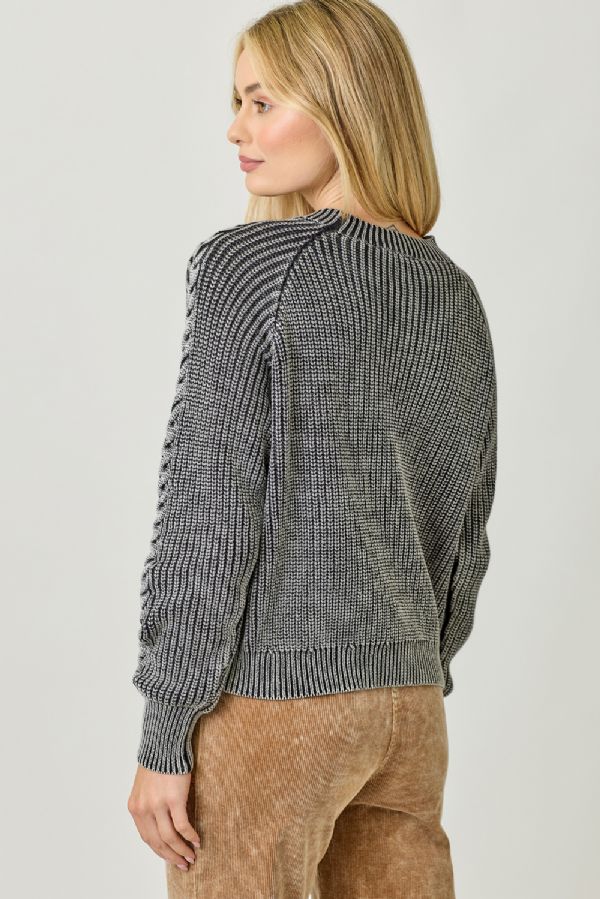 Mystree Washed Cable Sweater 61162