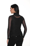 Frank Lyman Black Sheer Long Sleeves Top - Style 243482U