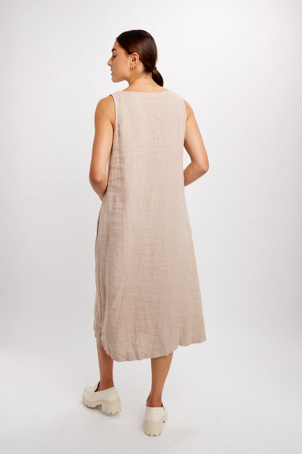 DOLCEZZA Sleeveless Round-neck Midi Dress Style 24260