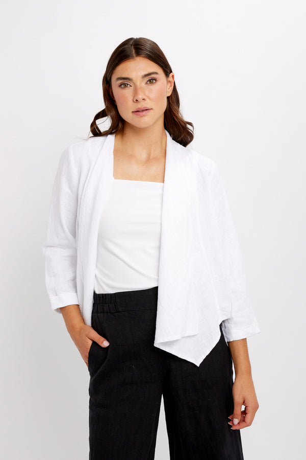 DOLCEZZA White Woven Cardigan Style 24251