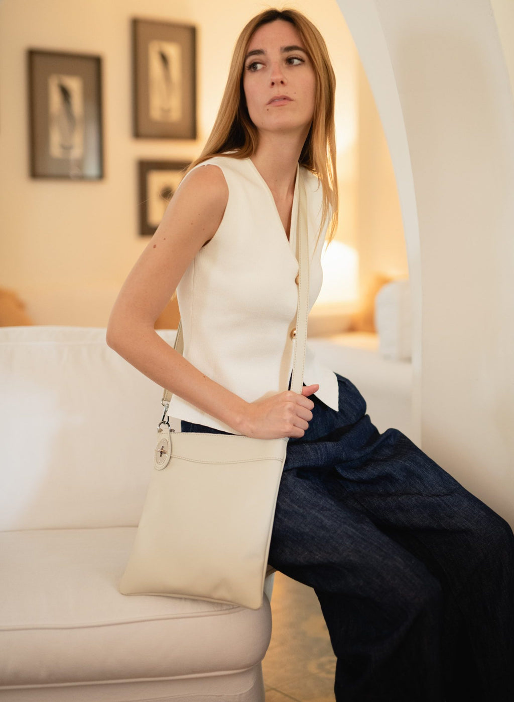 Mathilde C Dana Lambskin Shoulder Bag