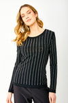 Frank Lyman Crew Neck Pullover With Jewels Style 249403u