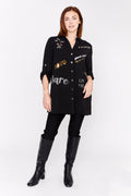 Frank Lyman Printed Blouse Black Top Style 226194u