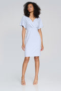 JOSEPH RIBKOFF Pearl Bodice Wrap Front Dress Style 241761