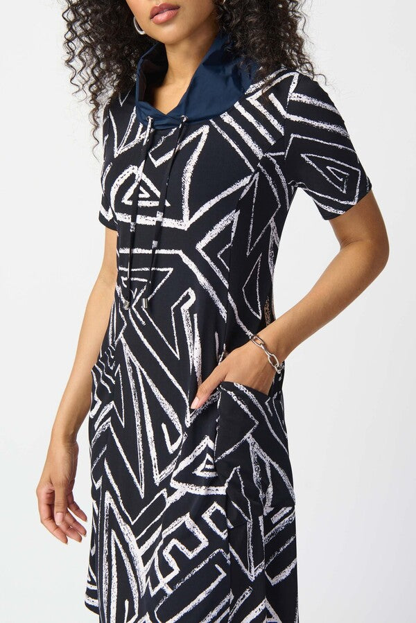 JOSEPH RIBKOFF Abstract Print Shirt Dress Style 241028