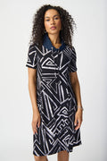 JOSEPH RIBKOFF Abstract Print Shirt Dress Style 241028