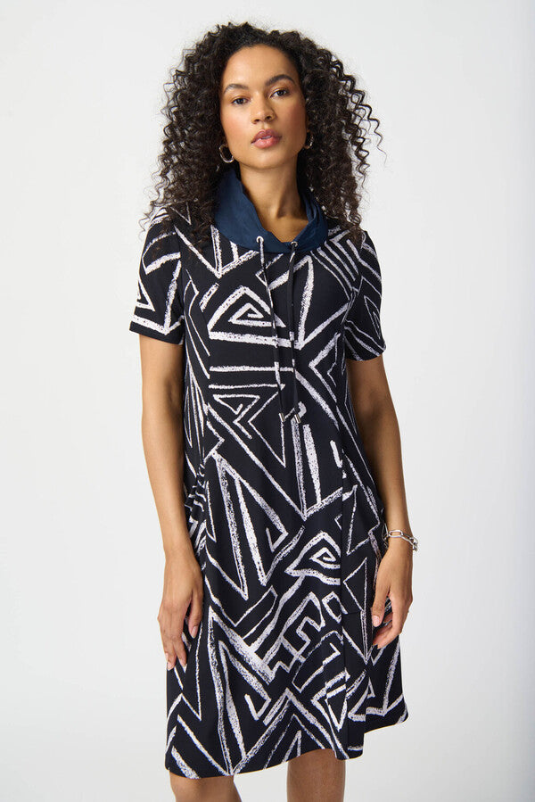 JOSEPH RIBKOFF Abstract Print Shirt Dress Style 241028