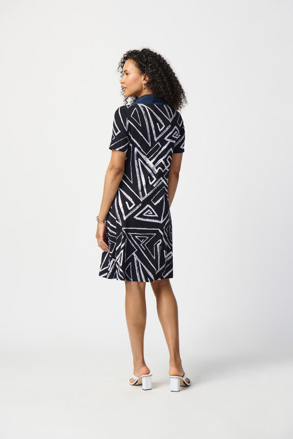 JOSEPH RIBKOFF Abstract Print Shirt Dress Style 241028
