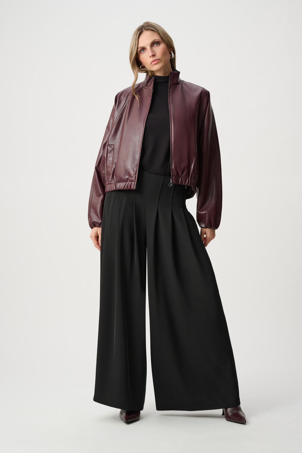 Joseph Ribkoff Mock Neck Bomber Jacket Style 263971