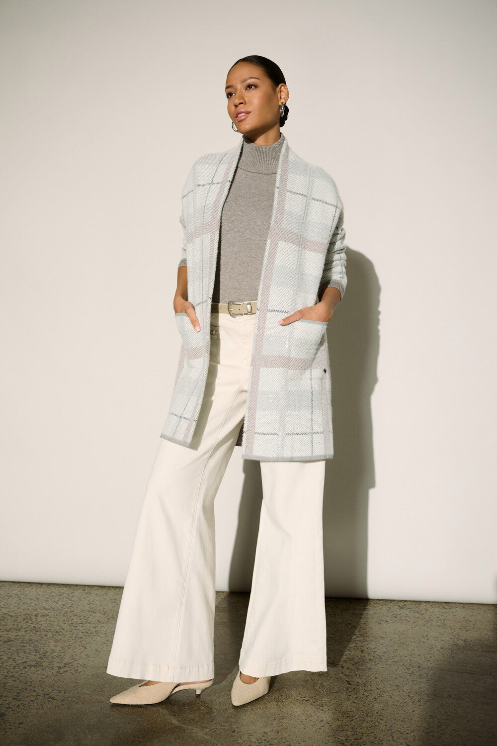 Joseph Ribkoff Plaid Casual Cardigan 264956