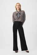 Joseph Ribkoff Belted Mid-Rise Trousers Style 263074 - Black & Navy