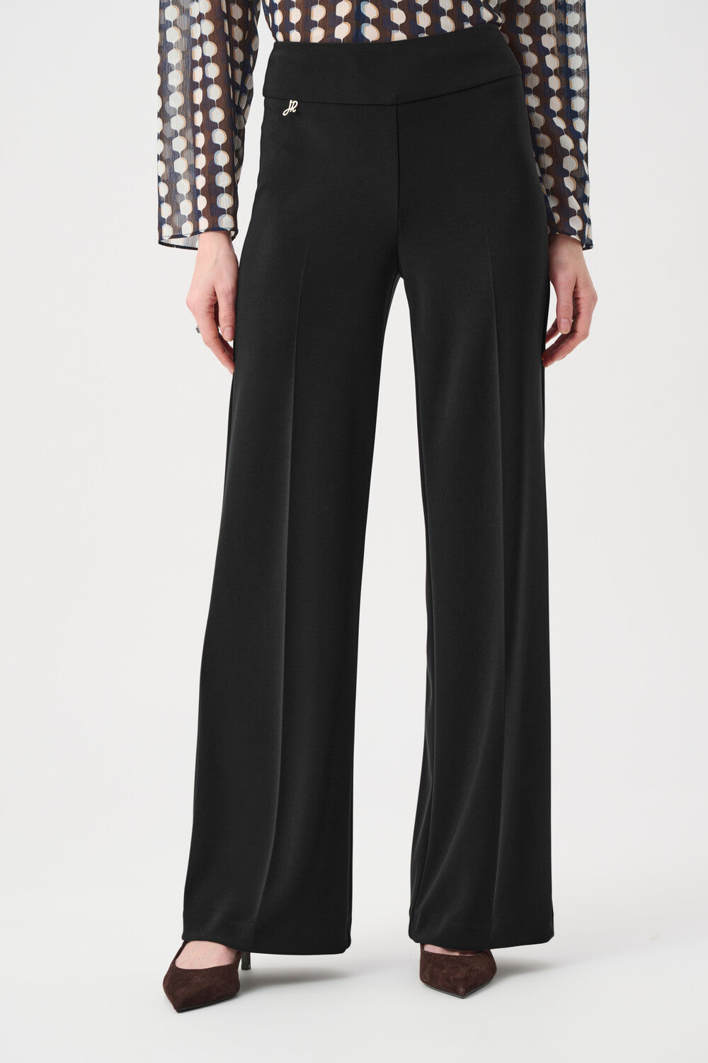 Joseph Ribkoff Belted Mid-Rise Trousers Style 263074 - Black & Navy