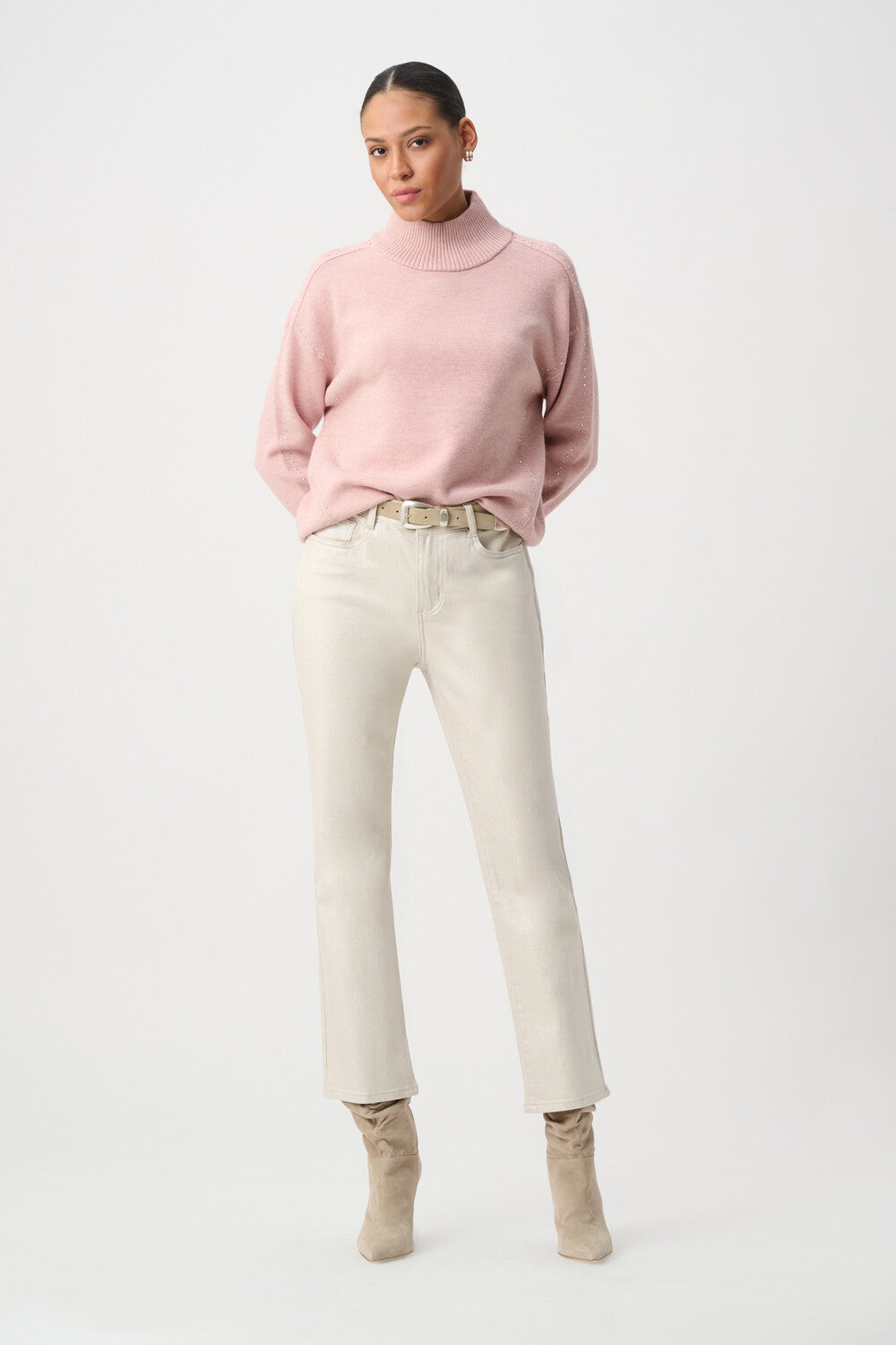 Joseph Ribkoff Classic Straight-Leg Metallic Jeans Style 264913