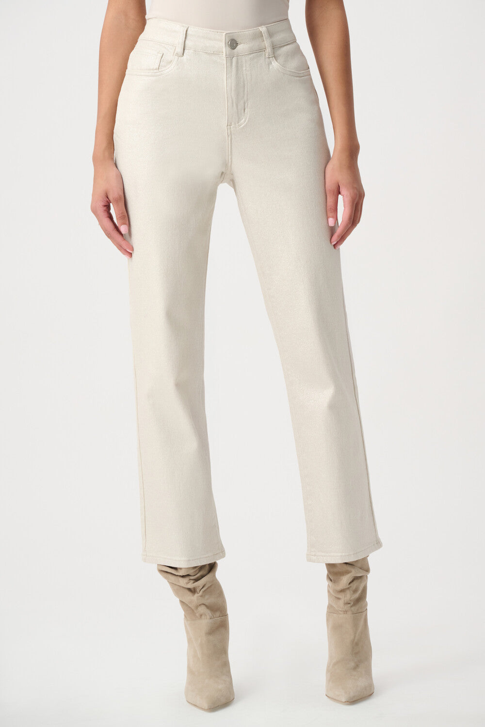 Joseph Ribkoff Classic Straight-Leg Metallic Jeans Style 264913