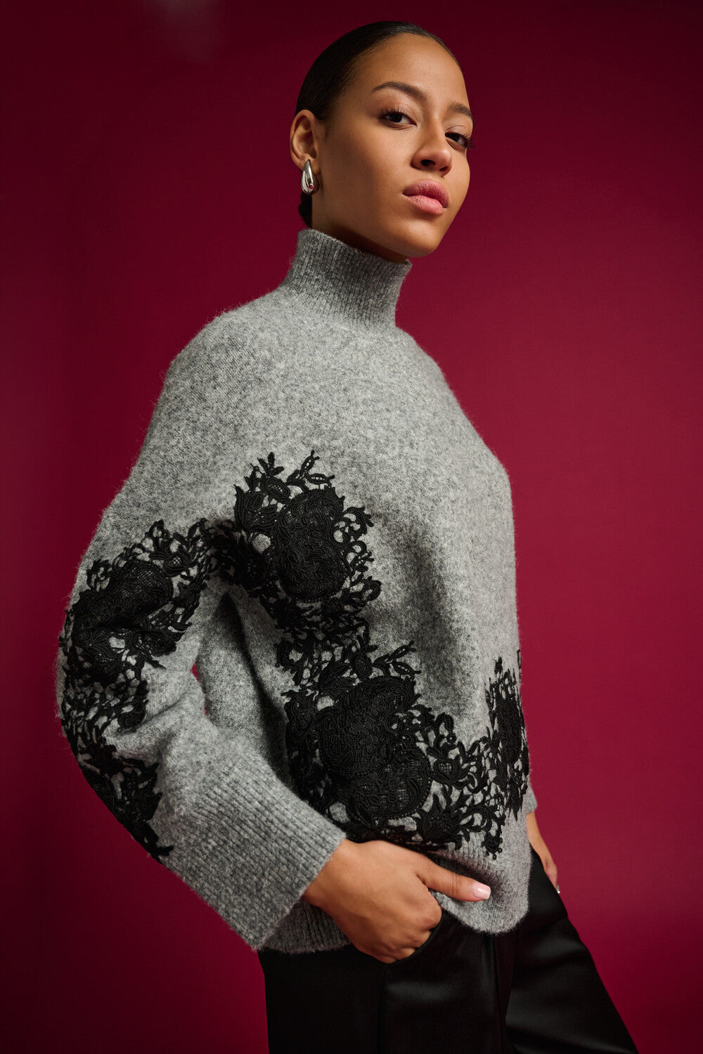 Joseph Ribkoff Relaxed Fit Floral Pullover Style 264935