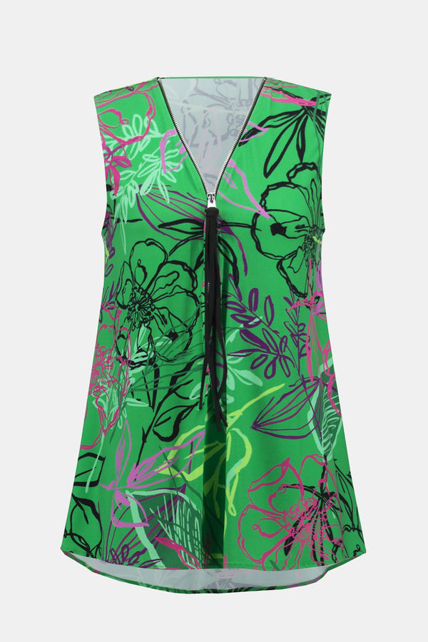 JOSEPH RIBKOFF Tassel Detail Printed Top Style 242235