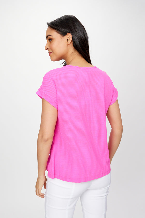 JOSEPH RIBKOFF Textured & Checkered Top Style 241217