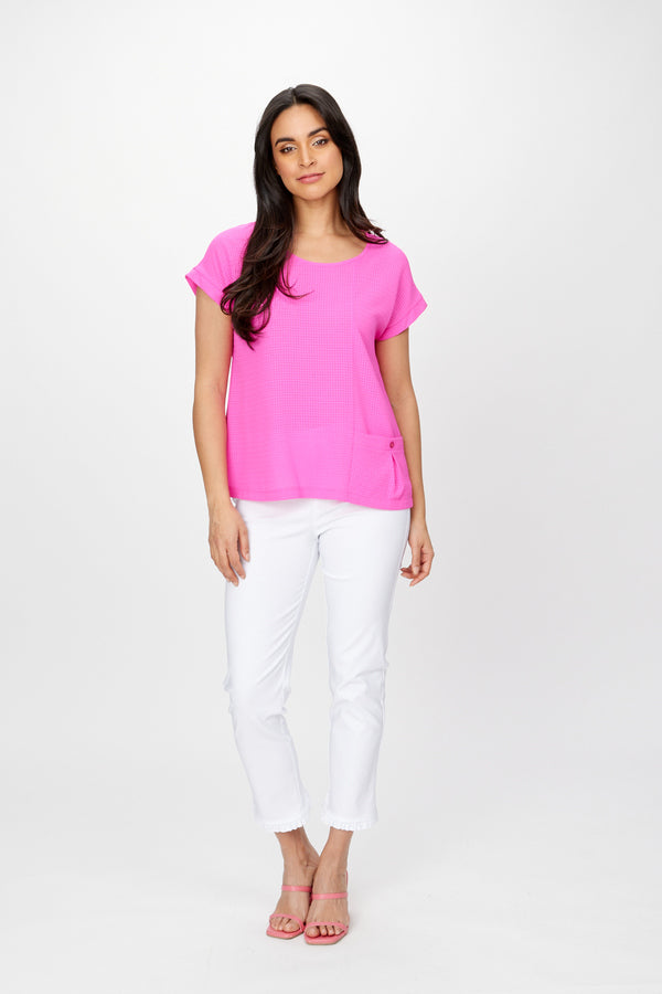 JOSEPH RIBKOFF Textured & Checkered Top Style 241217