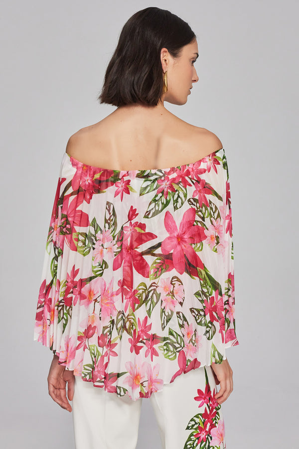 JOSEPH RIBKOFF Floral Print Drop Sleeve Top Style 241780