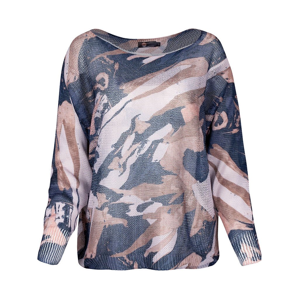 M Made in Italy - Knit Top 5013 in Navy and Rose Gold