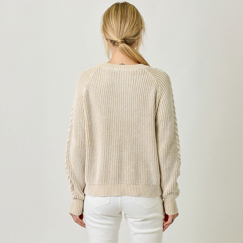 Mystree Washed Cable Sweater 61162