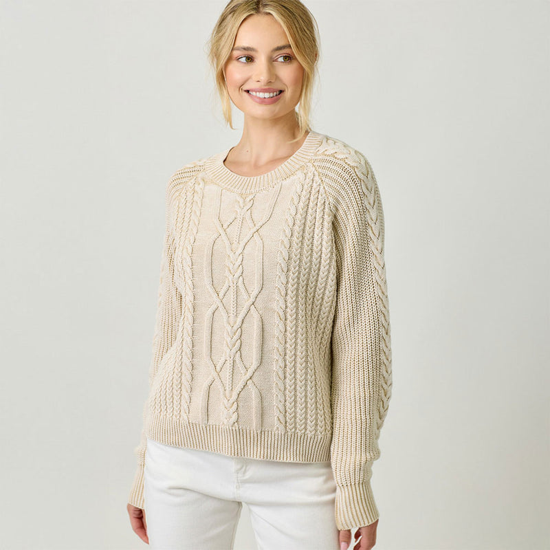 Mystree Washed Cable Sweater 61162