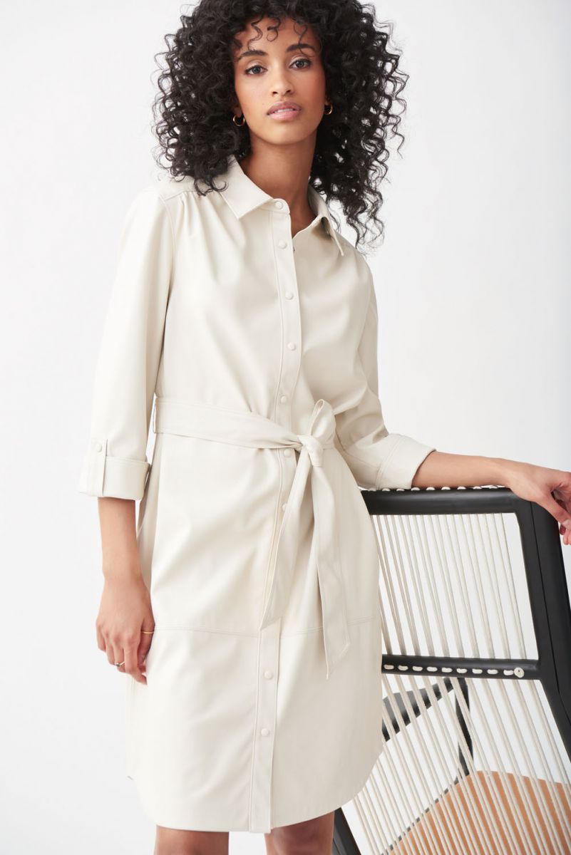 Leather Buttoned Dress