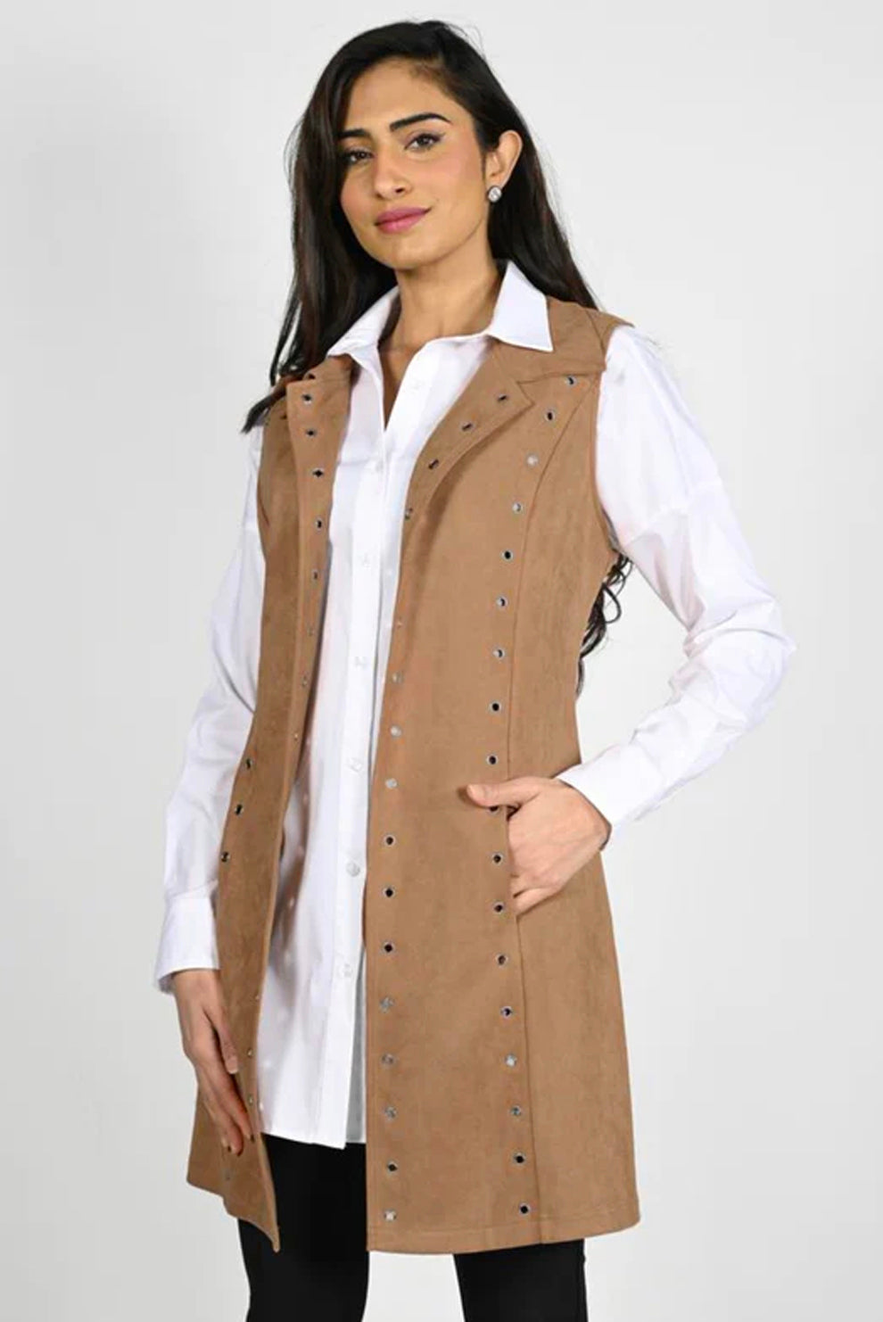 Frank Lyman Faux Suede Vest | Style: 224538