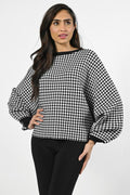 Frank Lyman Black/White Knit Top | Style: 224569