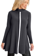 Sympli Underline Turtle Neck Trapeze, Long Sleeve | Style:23188-3