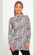 Sympli Slice It Tunic Long Sleeve Print  | Style: 23190P-3