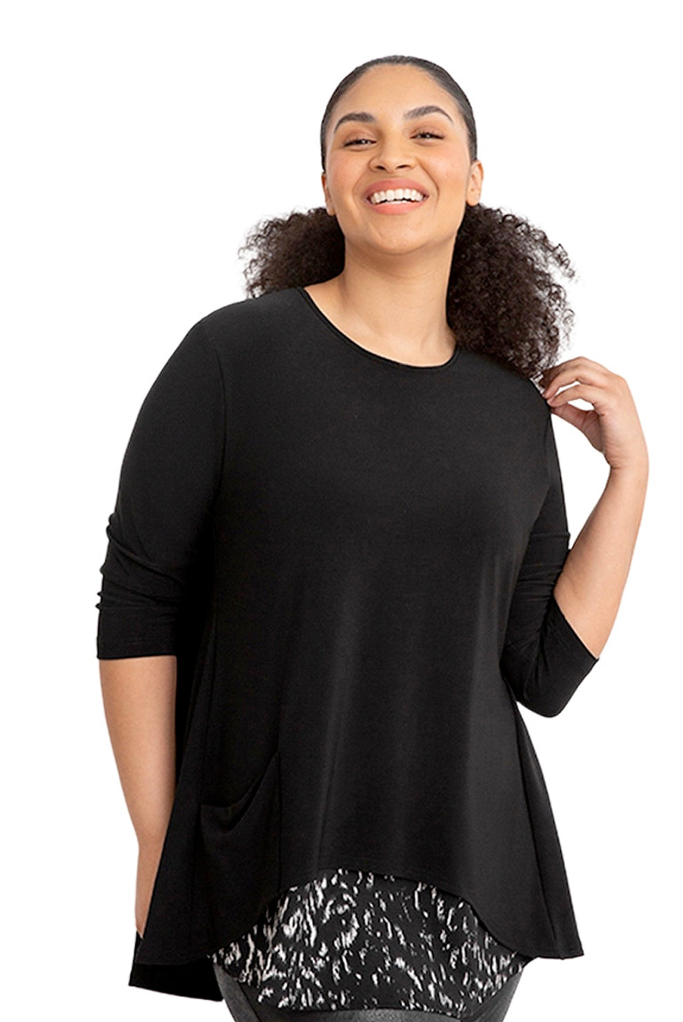 Sympli Nu Whisper Split Back Top 3/4 | Style:9214-2