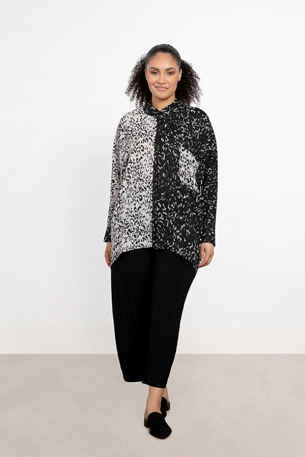 Sympli 2-Tone Boxy Shirt Long | Style:9404-3