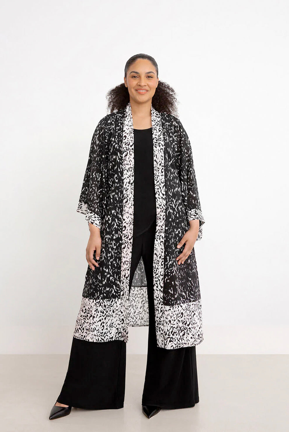 Sympli Whisper 2-Tone Kimono | Style:9516