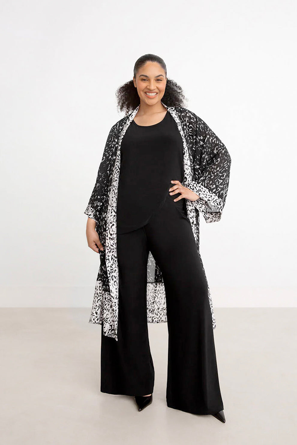 Sympli Whisper 2-Tone Kimono | Style:9516