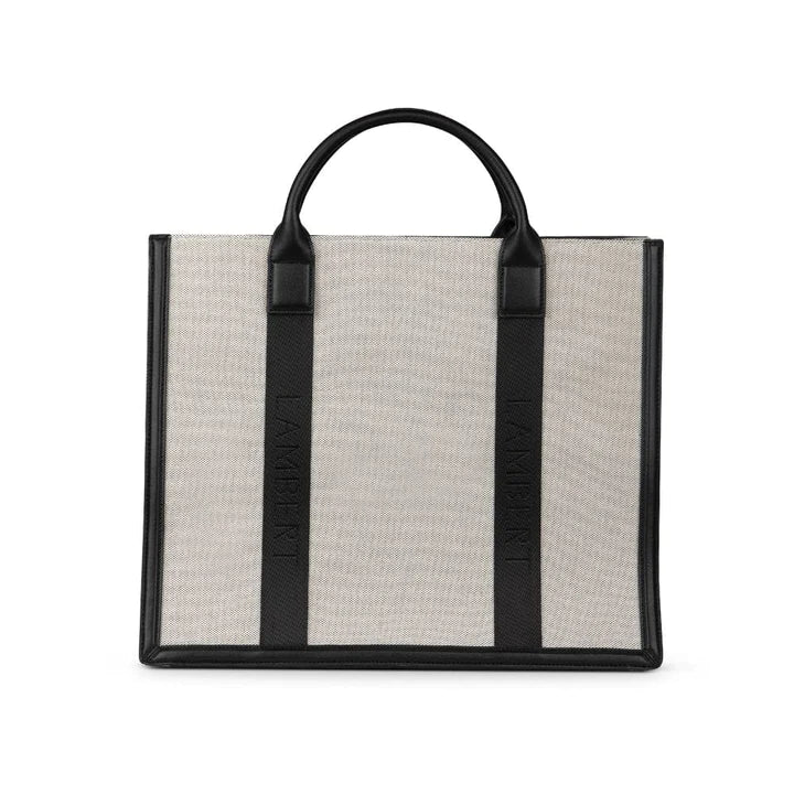 Black 2-In-1 Latte Canvas Tote Bag