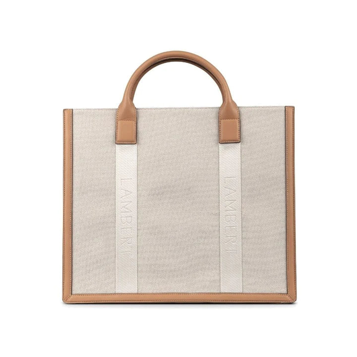 Tan 2-In-1 Latte Canvas Tote Bag